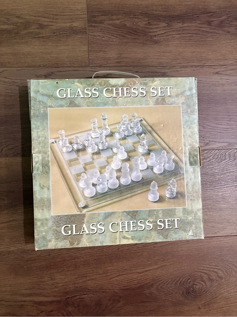 Vintage Glass Chess Set - Clear and Frosted Pieces